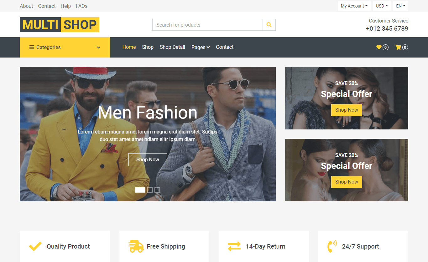 MultiShop E-commerce Template v6