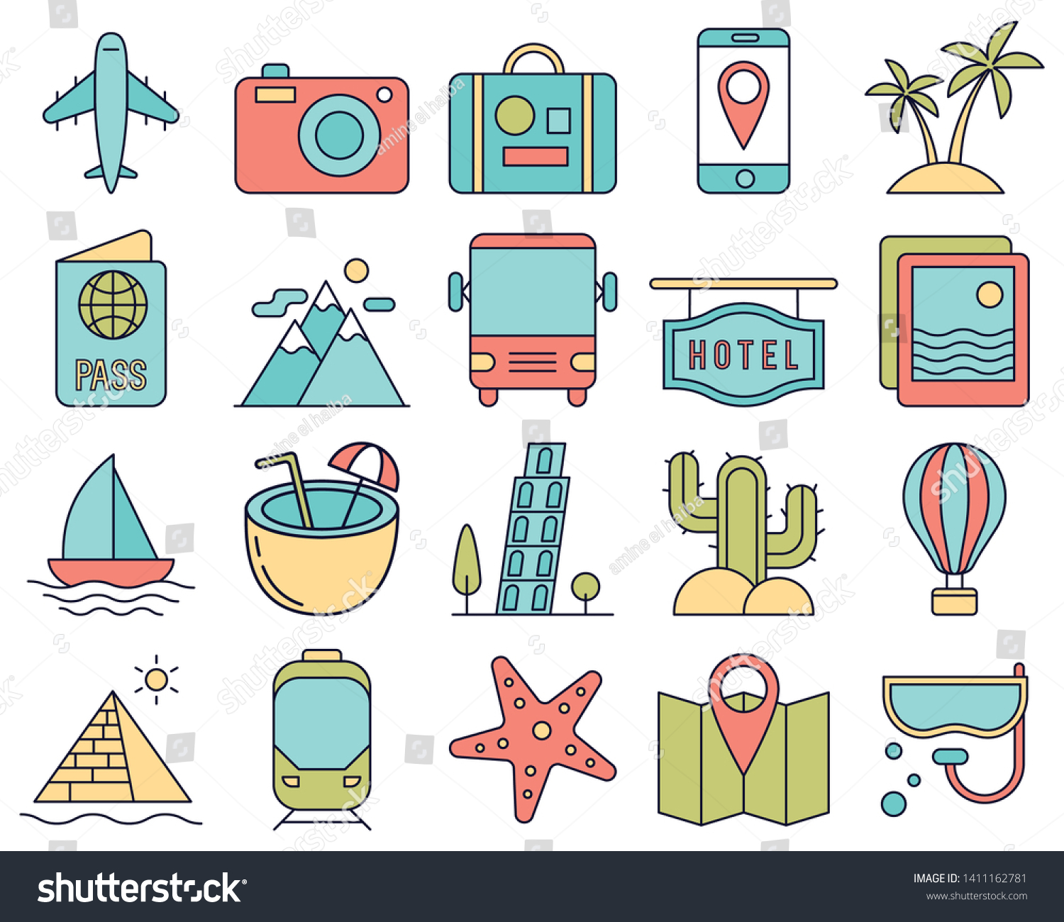 Travel & Tourism Icon Set v2
